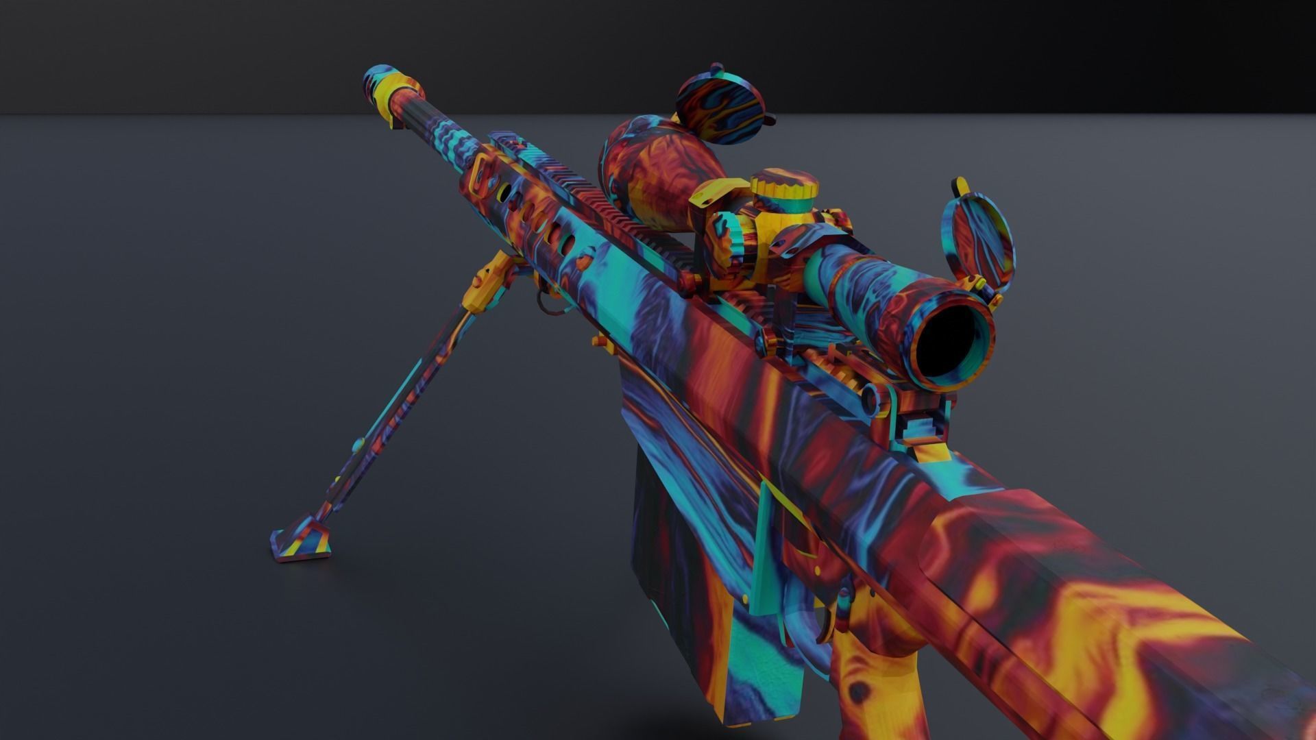 The ultimate M107 Sniper Game-ready Model 2K PBR Texture Low-poly 3D model_25