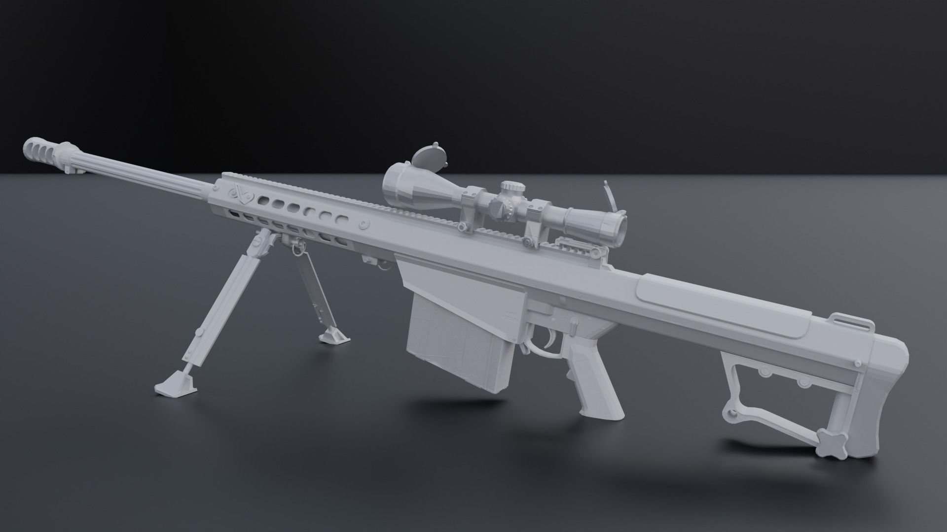 The ultimate M107 Sniper Game-ready Model 2K PBR Texture Low-poly 3D model_30