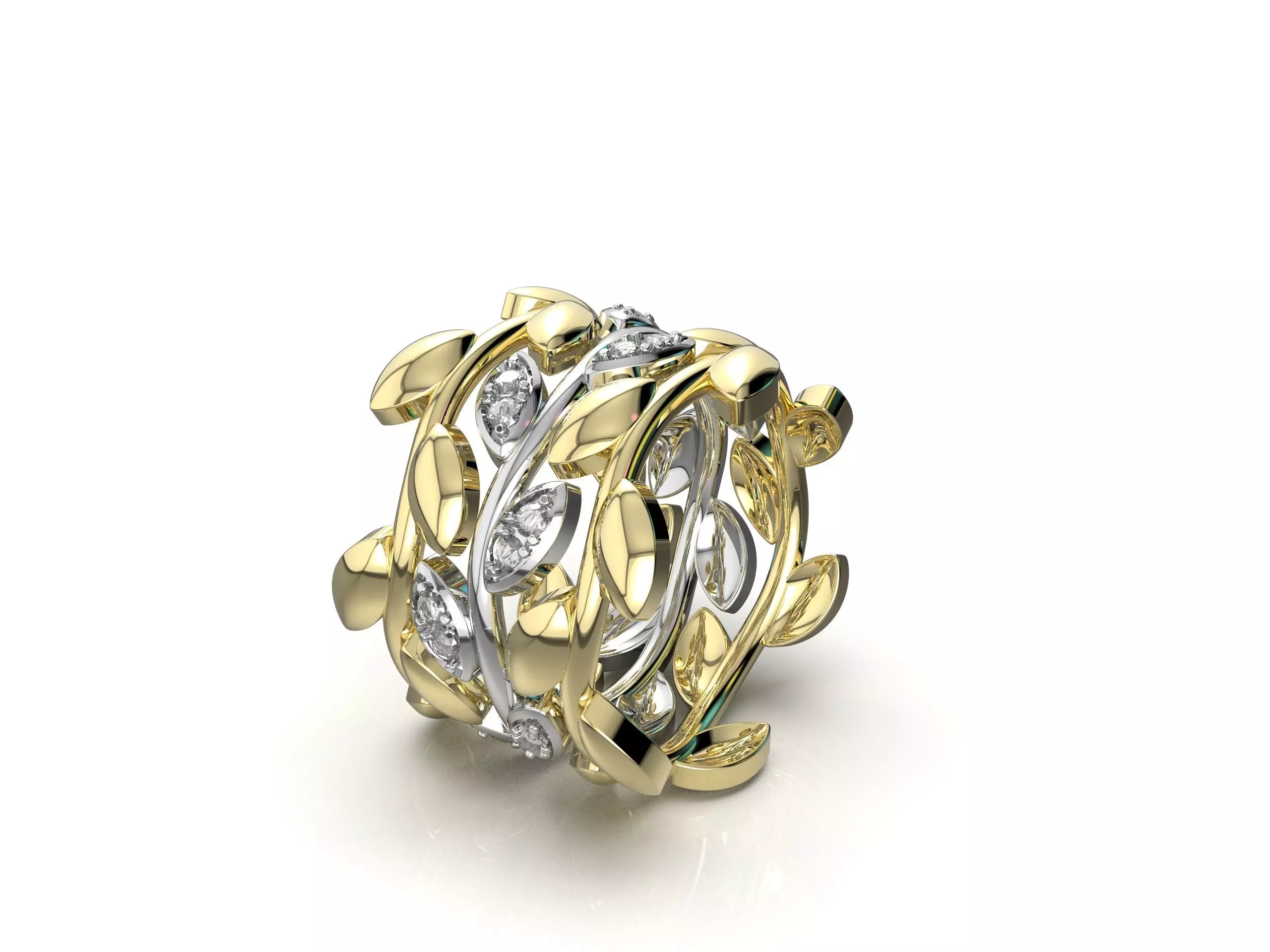 Eternity Leaves Ring 3D print model