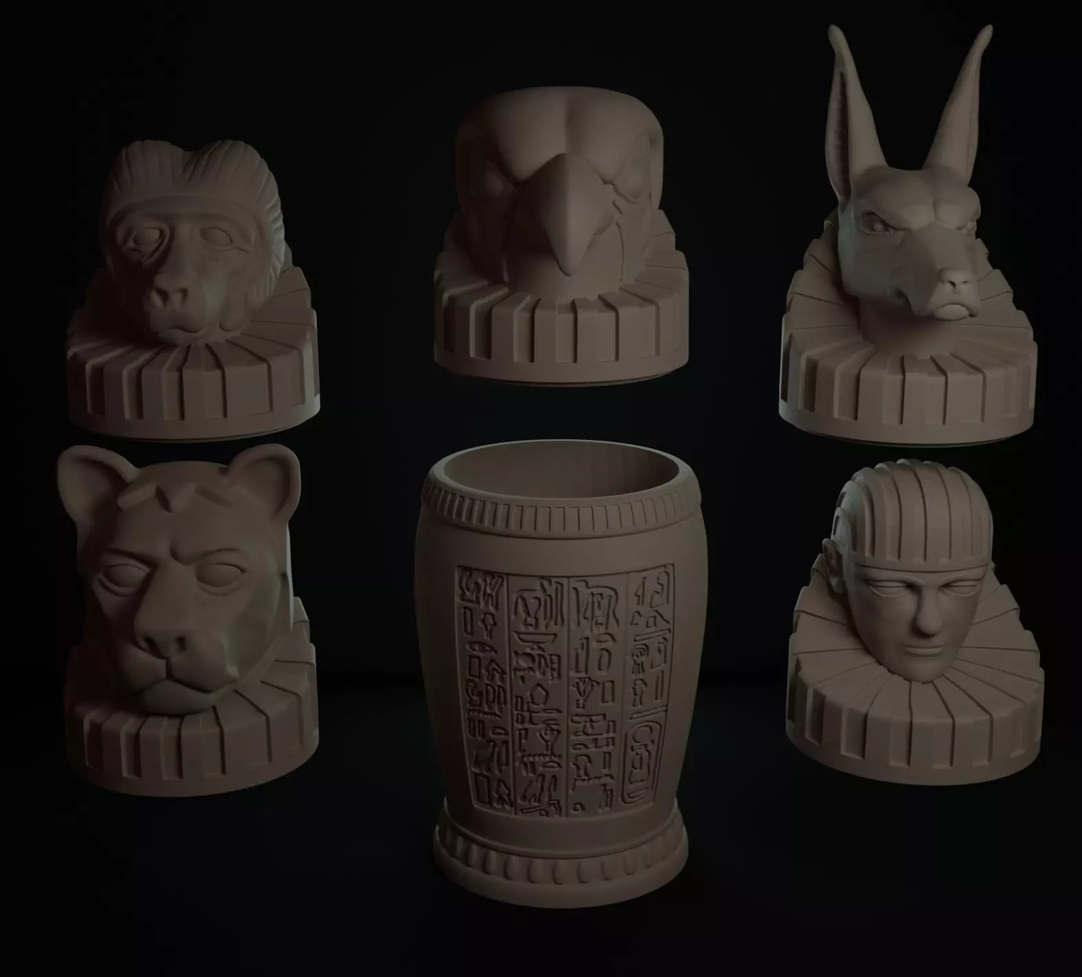 VASOS CANOPOS EGIPTO 3D print model_0