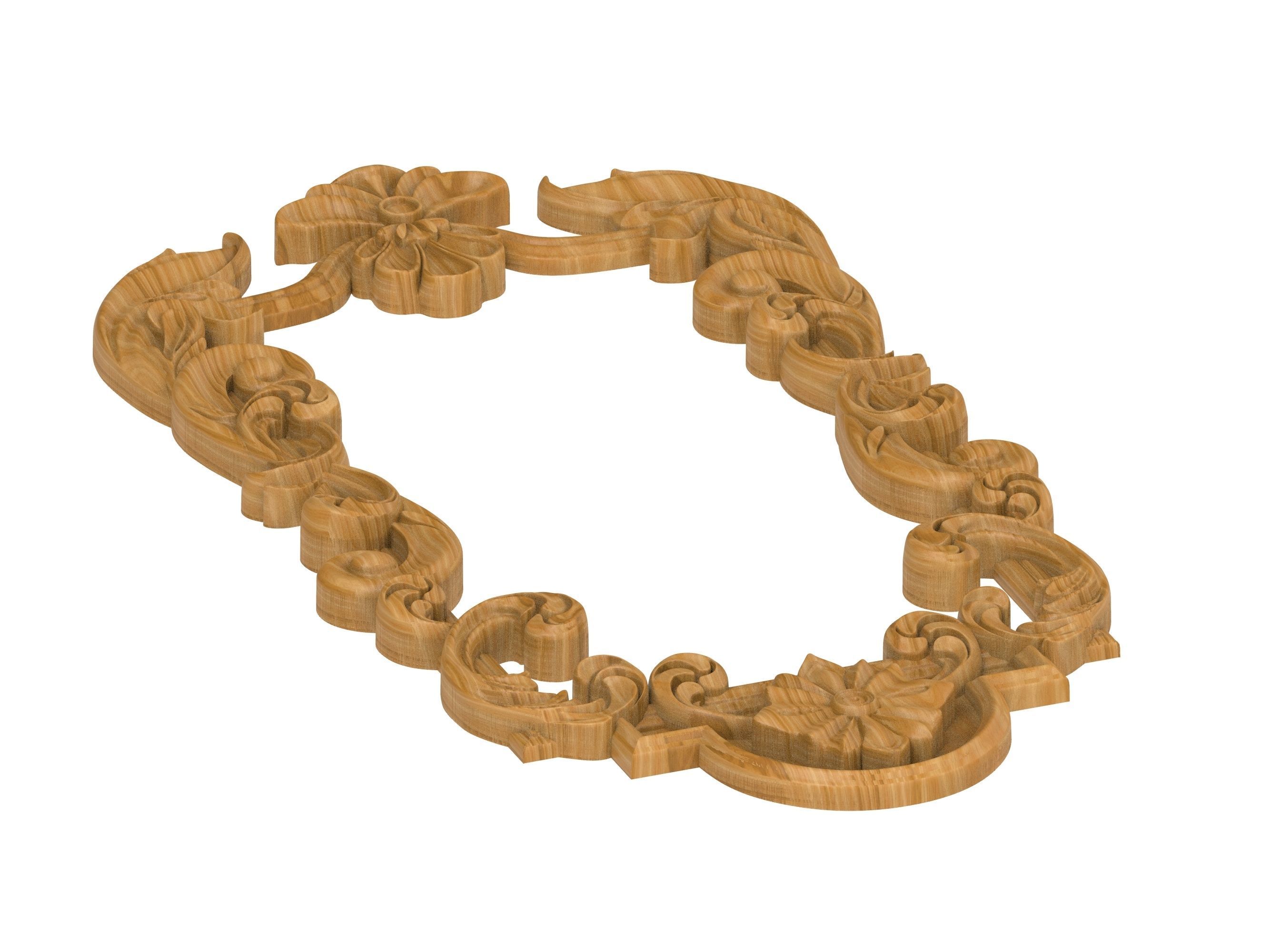Carved picture frame STL 3D model_1