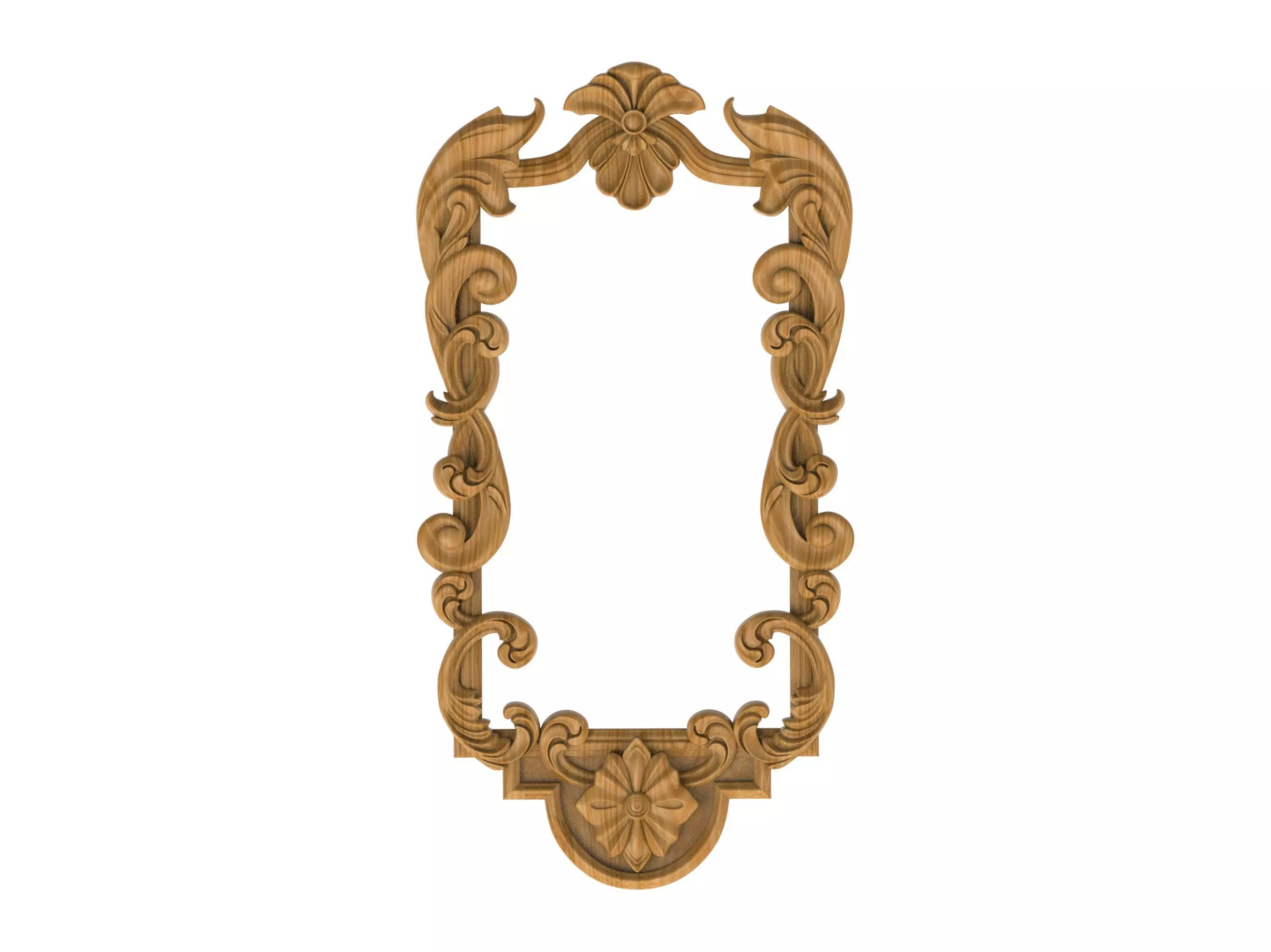Carved picture frame STL 3D model_0