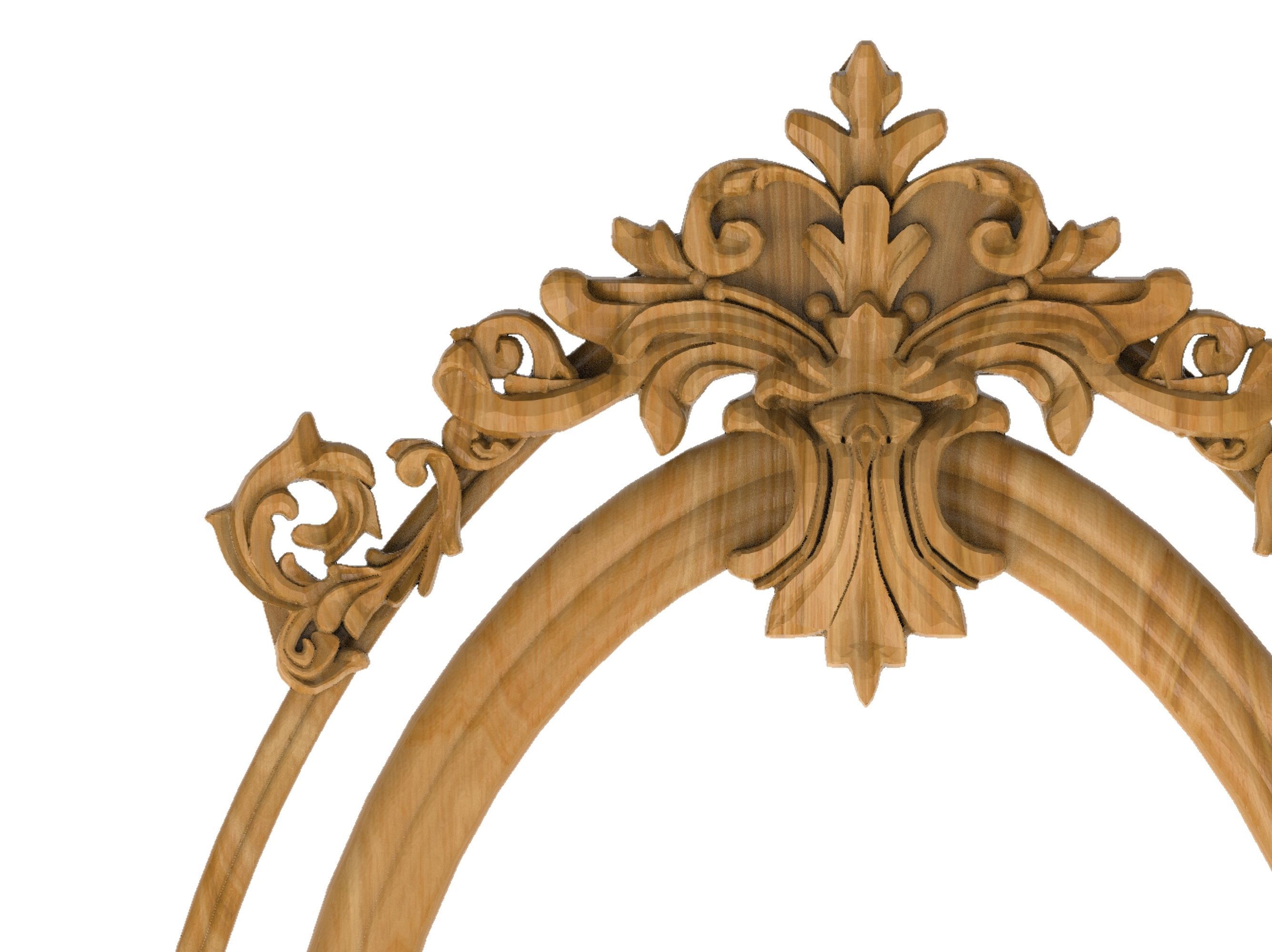 Carved picture frame STL 3D model_1