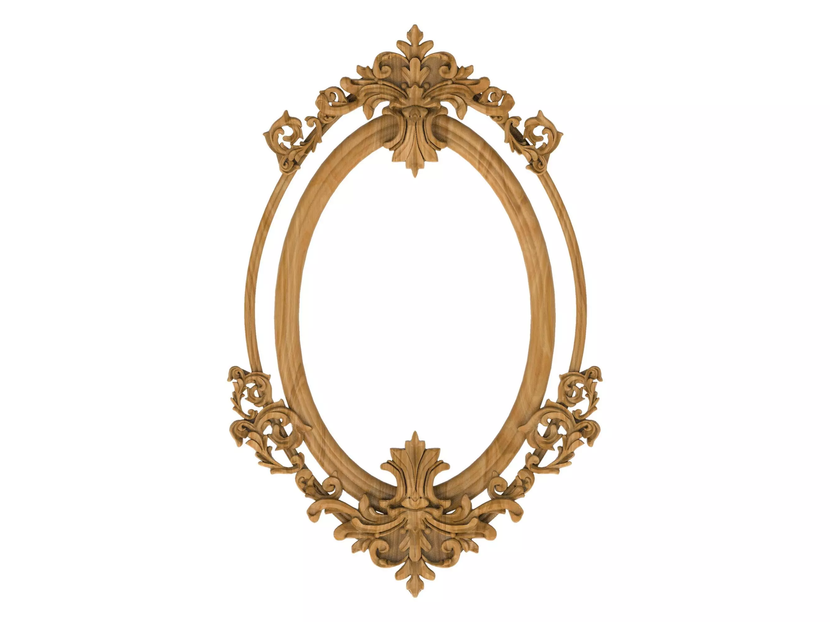 Carved picture frame STL 3D model_0