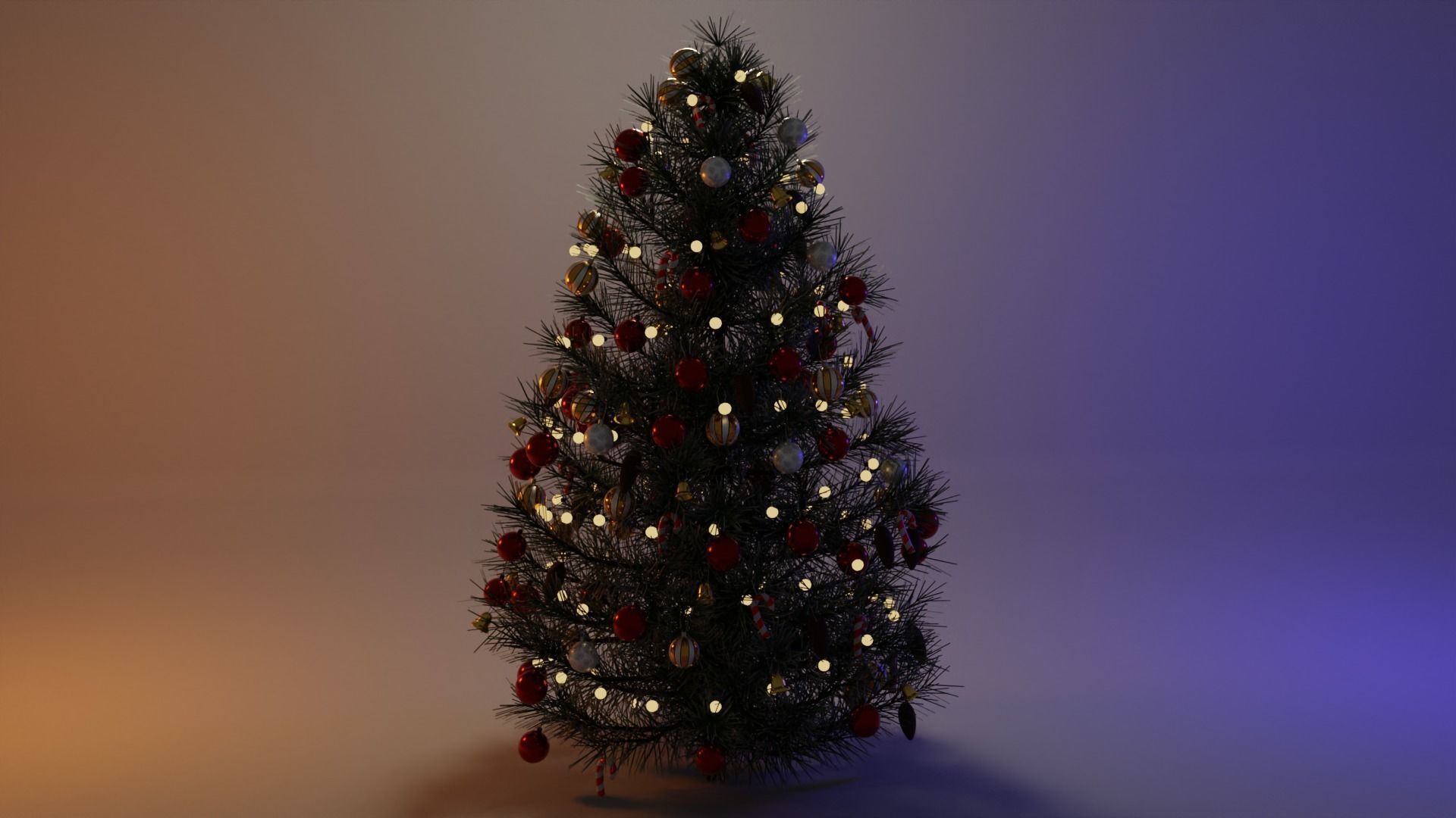 Christmas Tree Low-poly 3D model_3