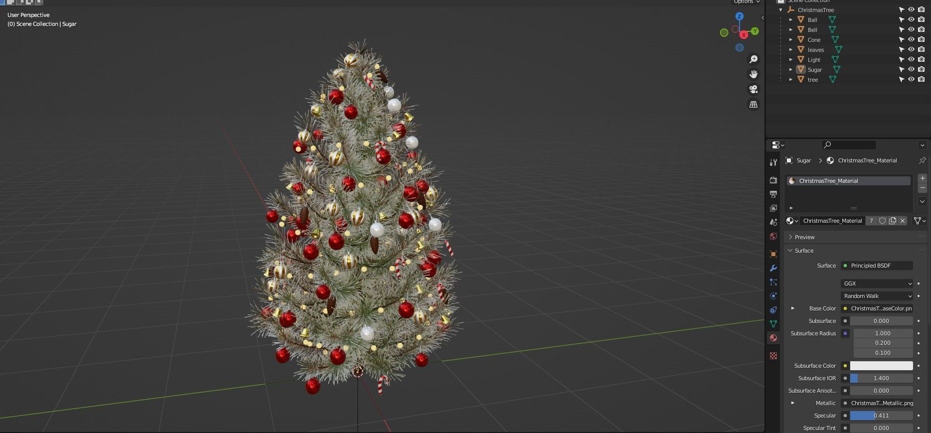 Christmas Tree Low-poly 3D model_5