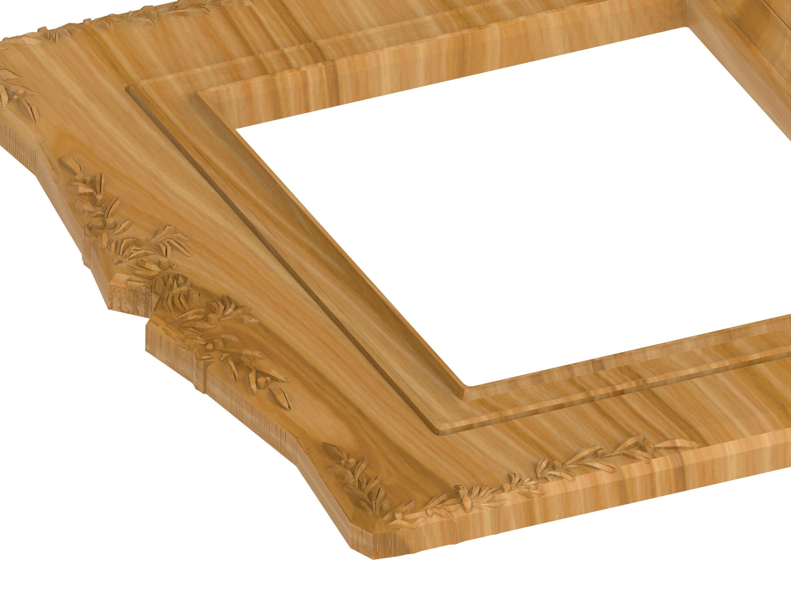 Carved picture frame STL 3D model_2