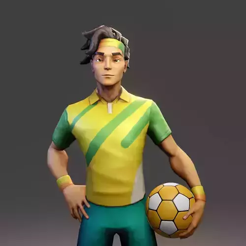 Football Player PBR 3D model Low-poly 3D model