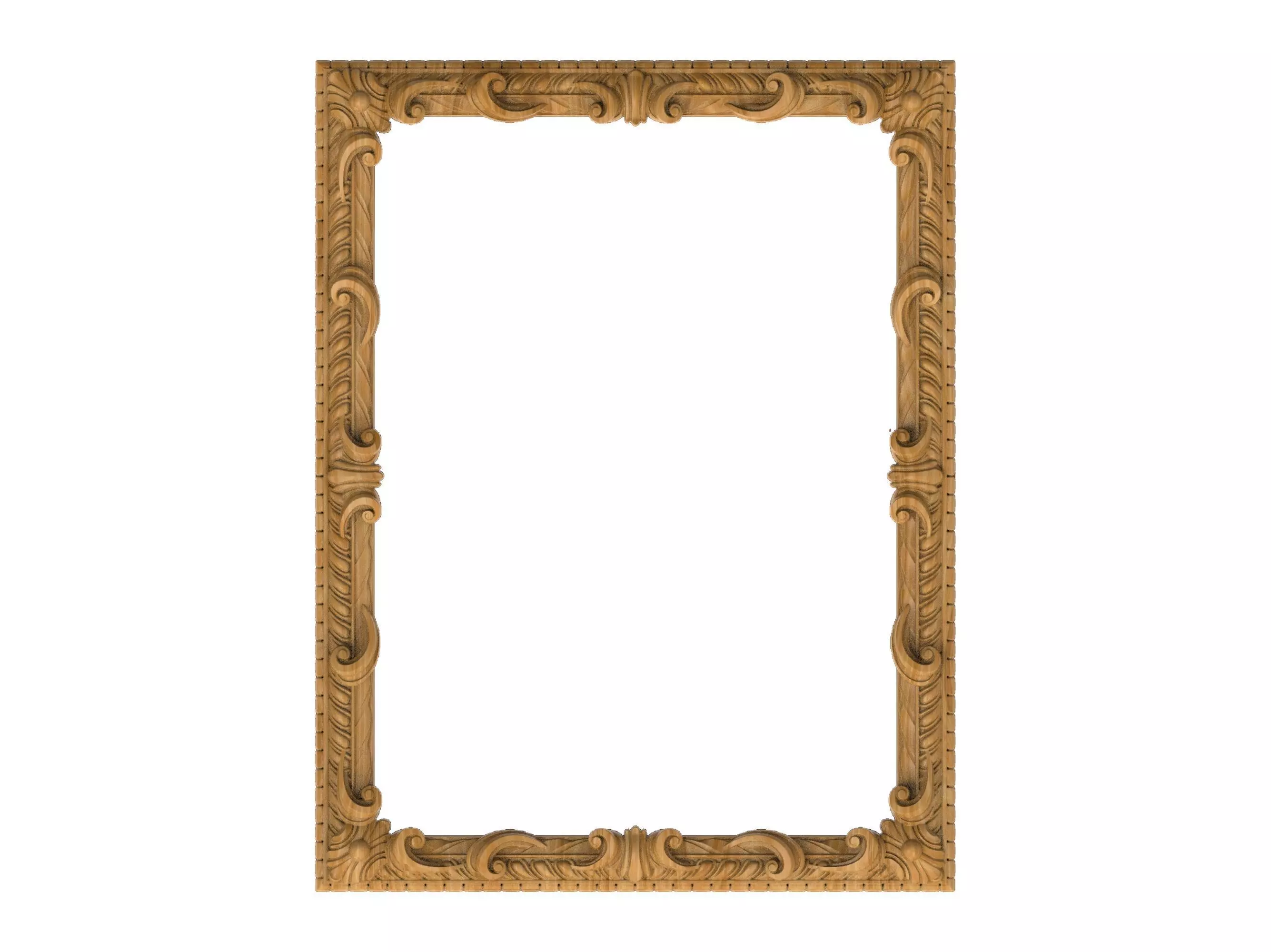 Carved picture frame STL 3D model_0