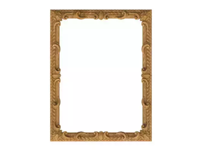 Carved picture frame STL 3D model