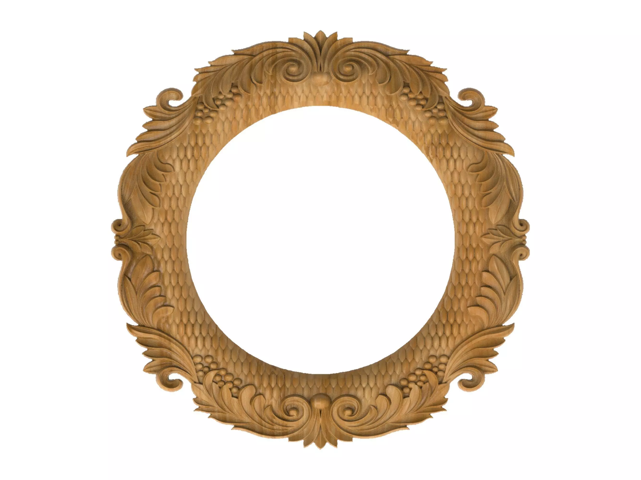 Carved picture frame STL 3D model_0