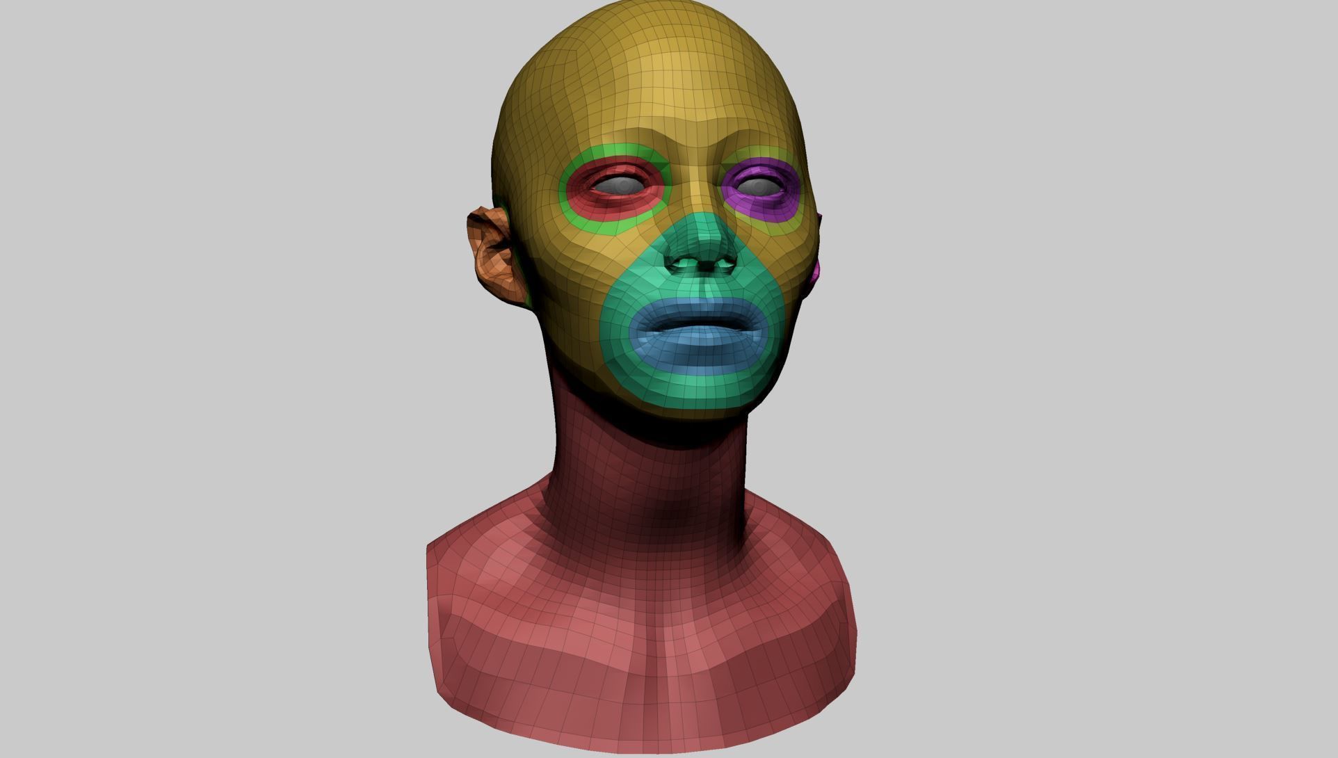 Female Head Basemesh C 3D model_2