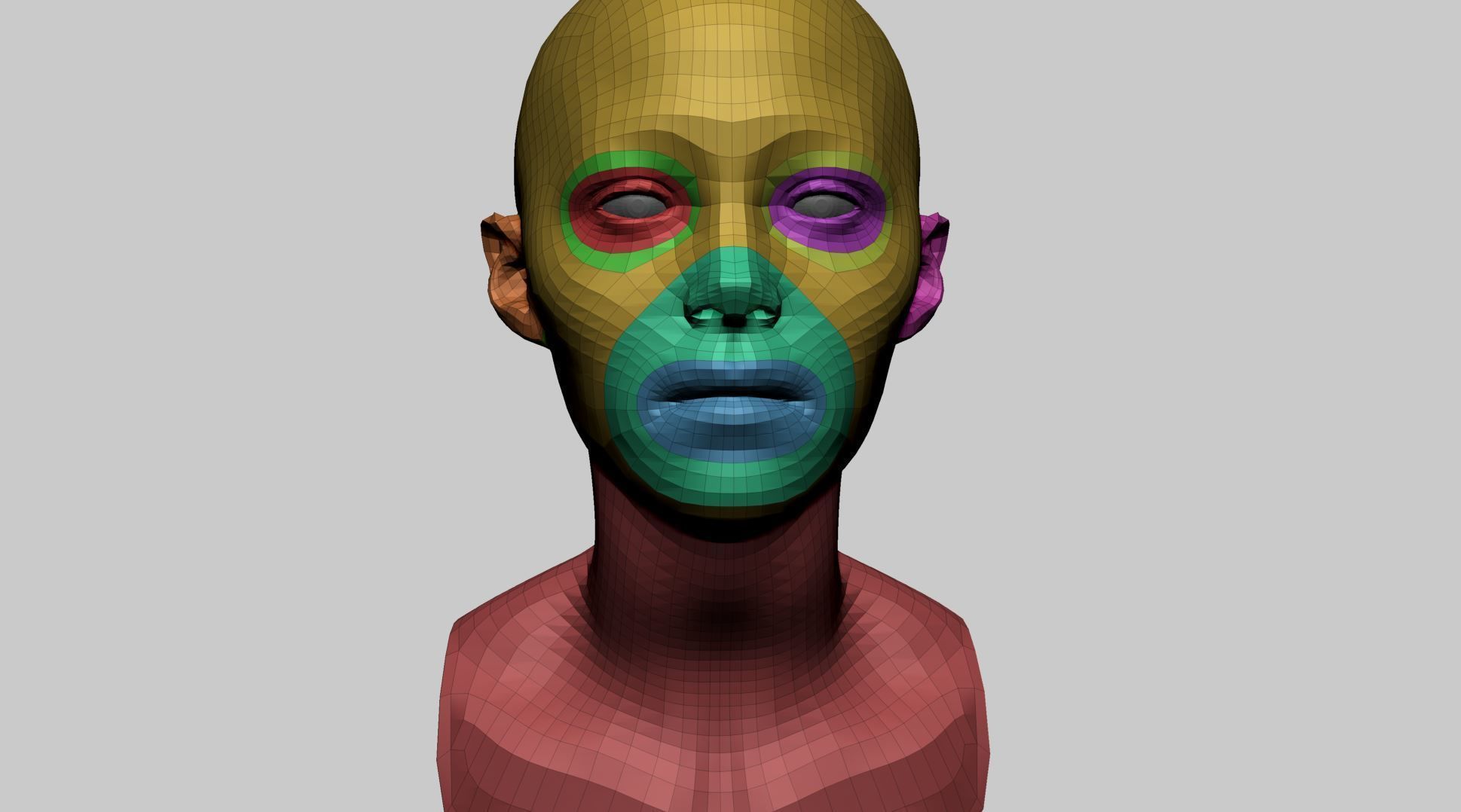 Female Head Basemesh C 3D model_13