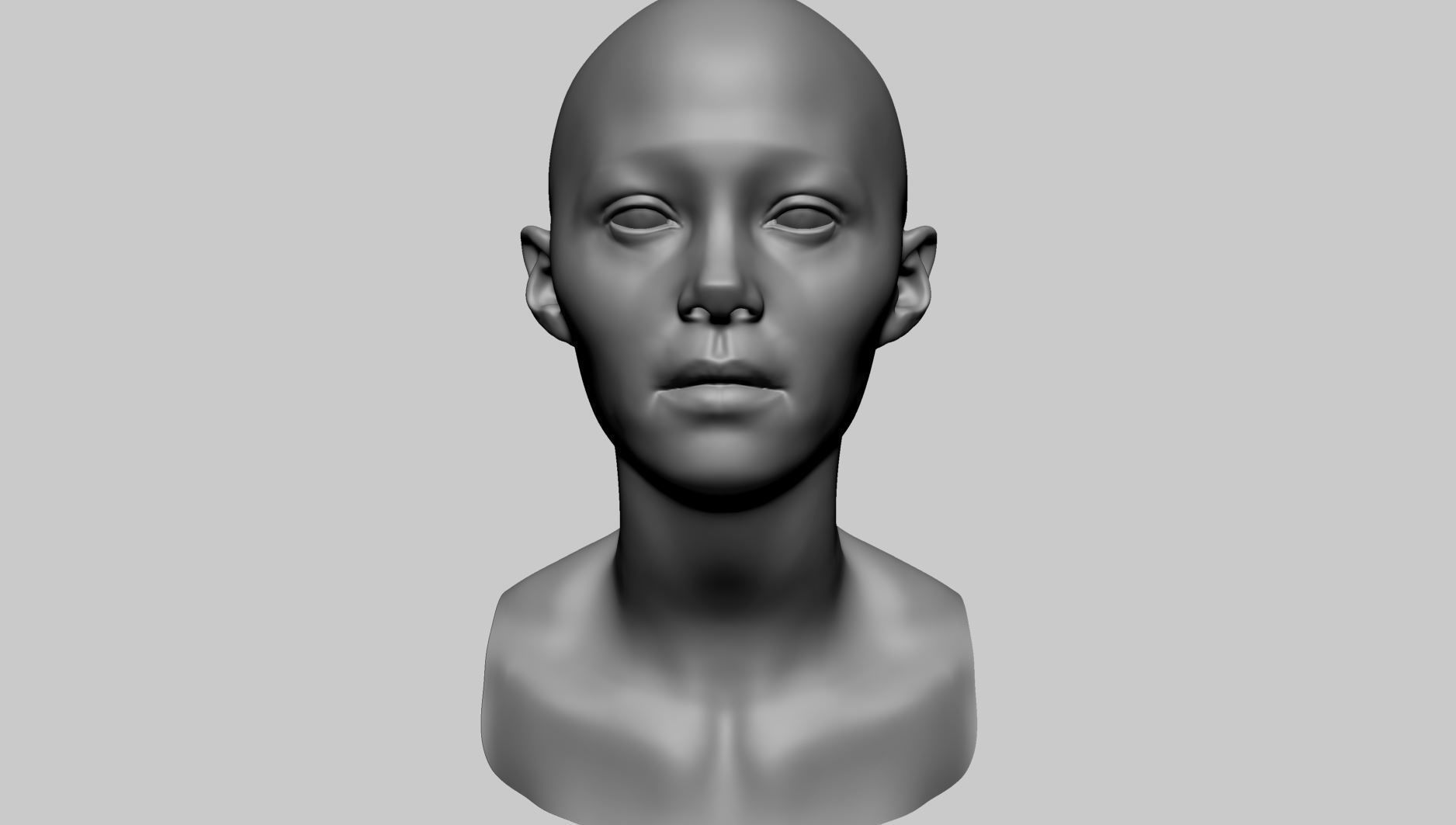 Female Head Basemesh C 3D model_9