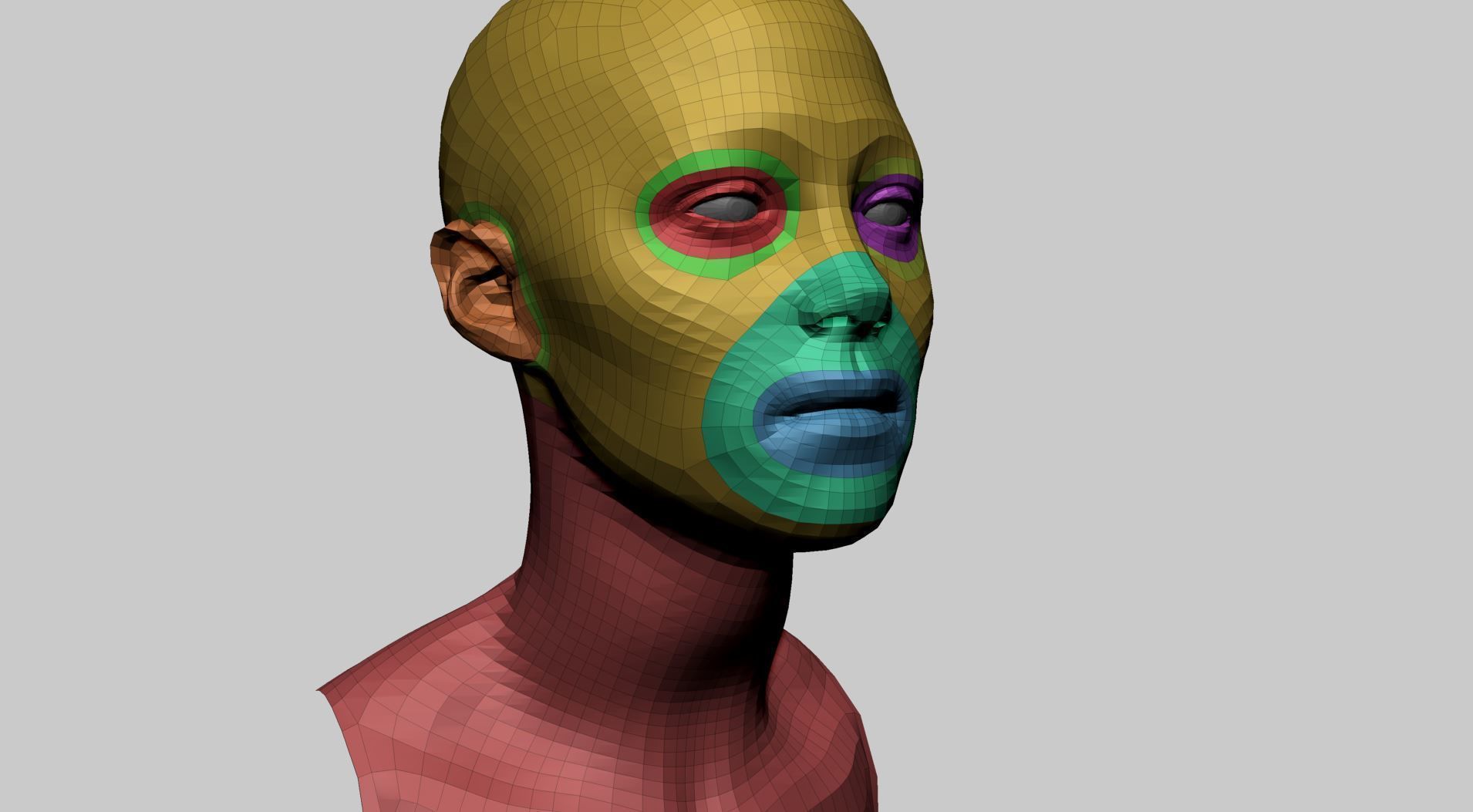 Female Head Basemesh C 3D model_11
