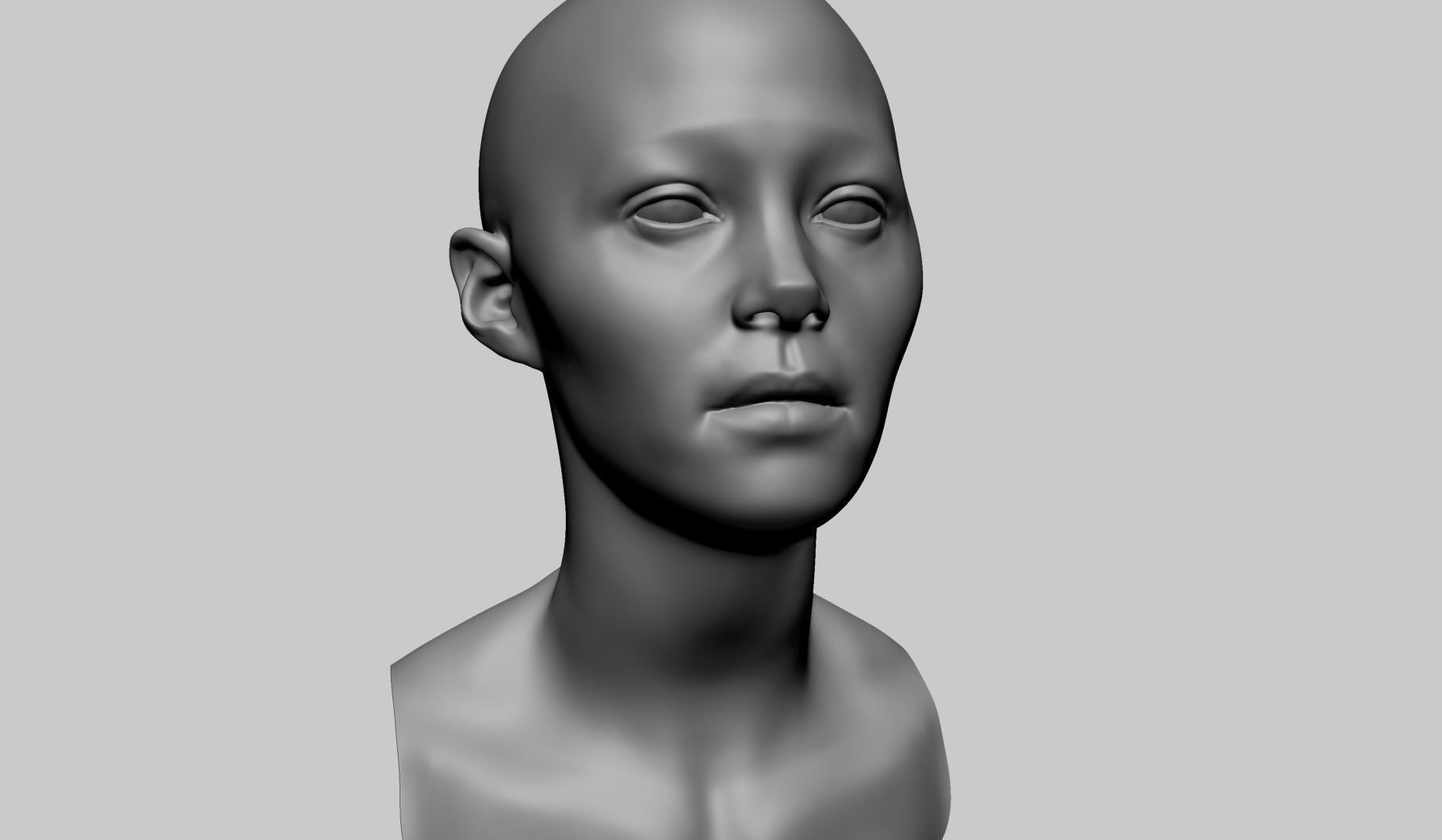 Female Head Basemesh C 3D model_10