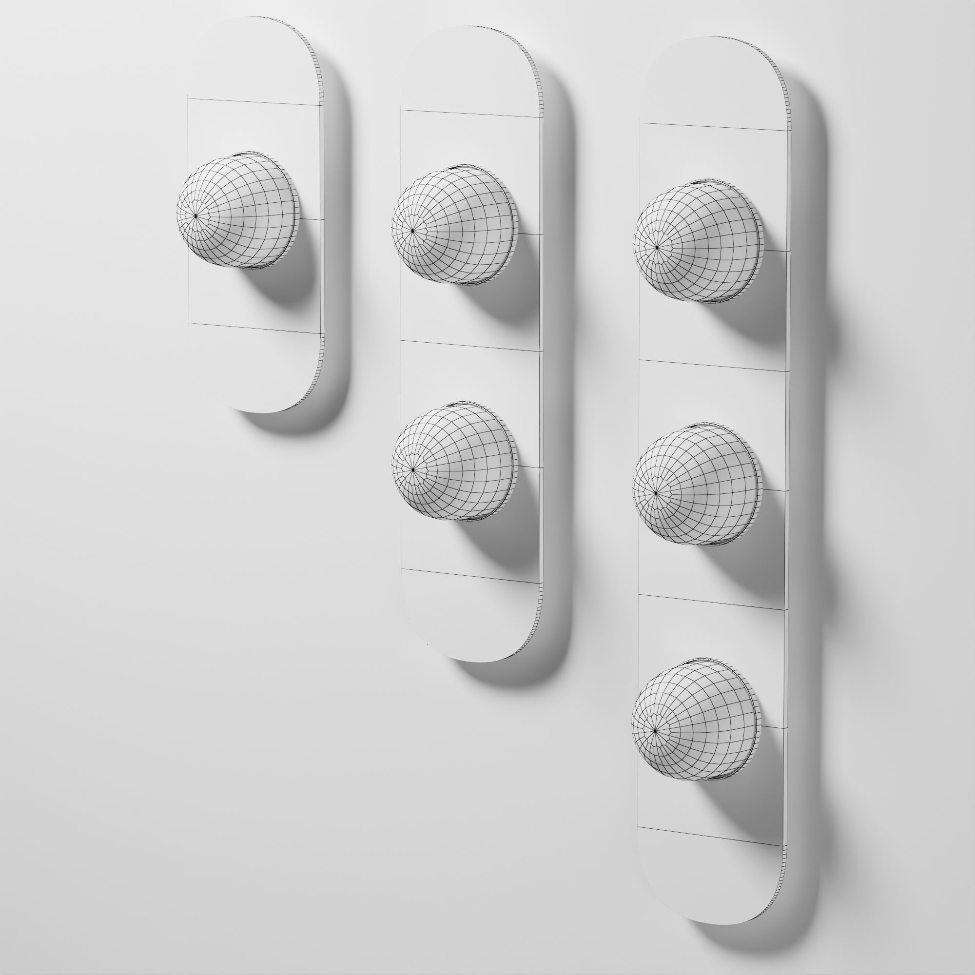 Modulo wall triple 3D model_2