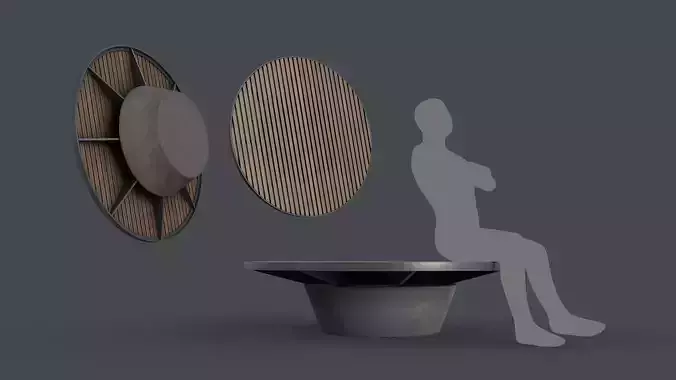 Modern Outdoor Bench 101 PBR Game Ready