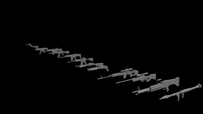 Guns v1 Low-poly 3D model