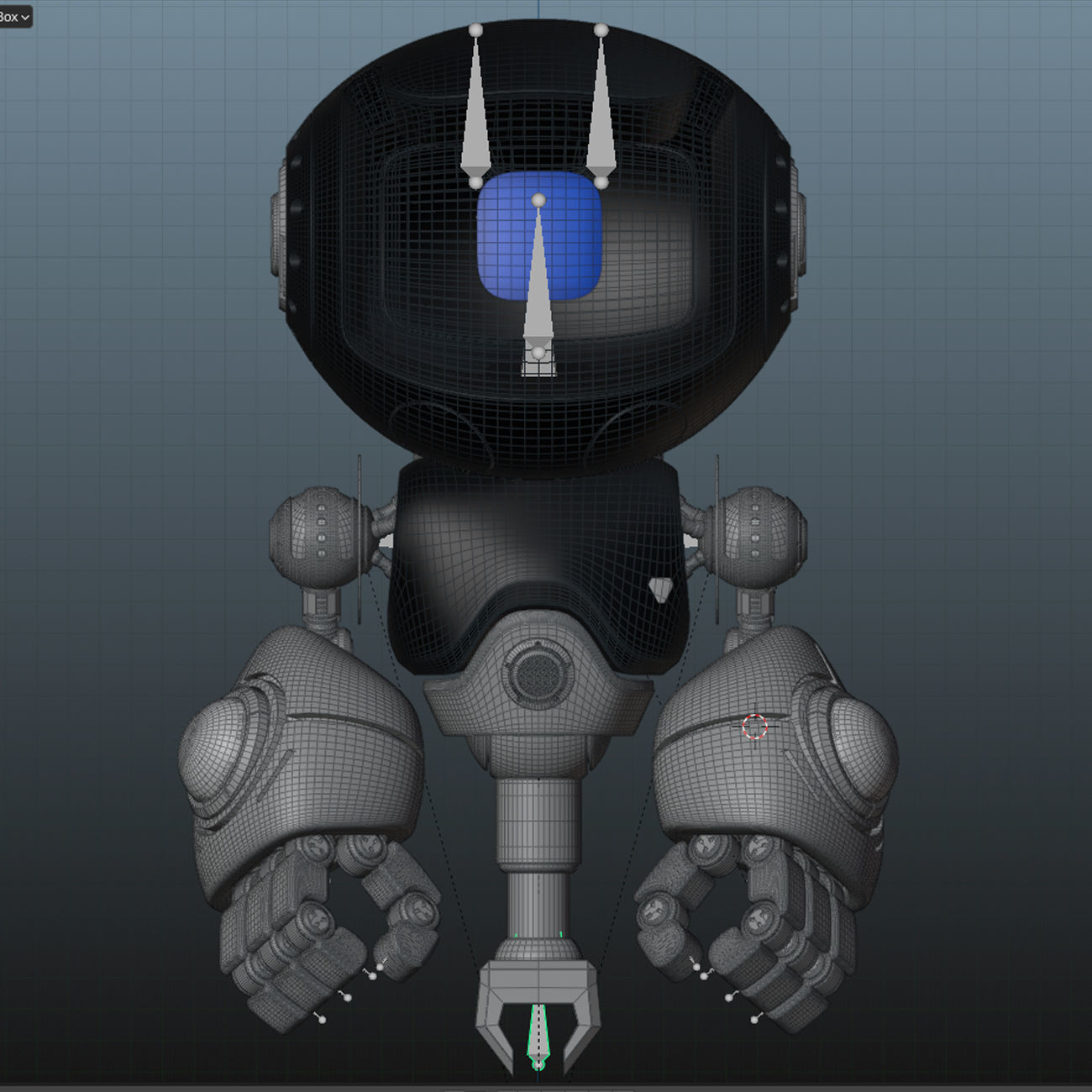 Cute Robot H-55 Red 3D model_18