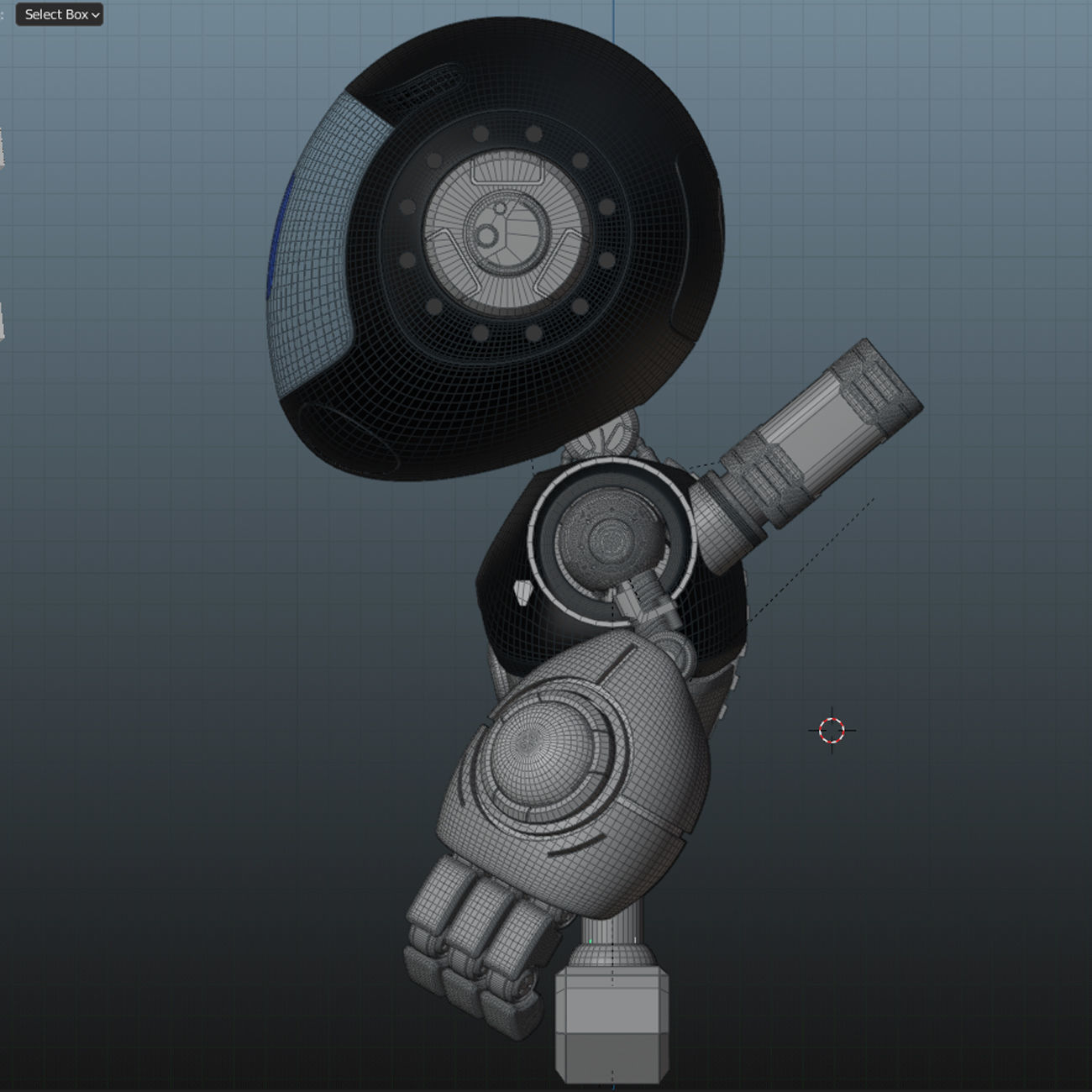 Cute Robot H-55 Red 3D model_19