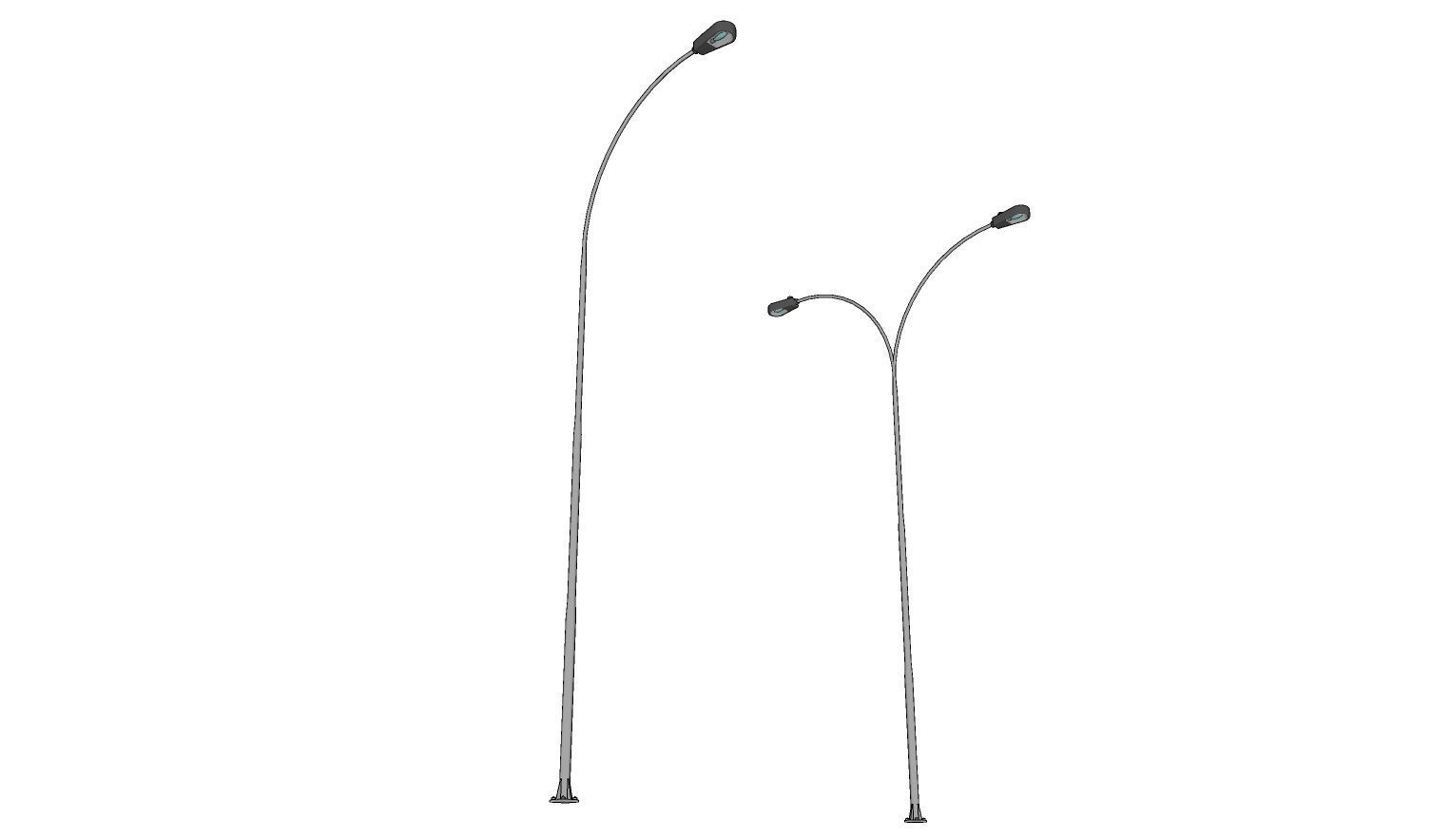 Lamp Post - Light Pole - Light Post - Street Light - Group 02 3D model_2