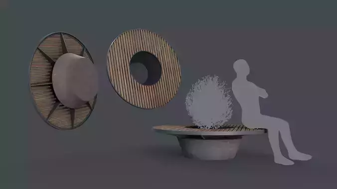 Modern Outdoor Bench 102 PBR Game Ready