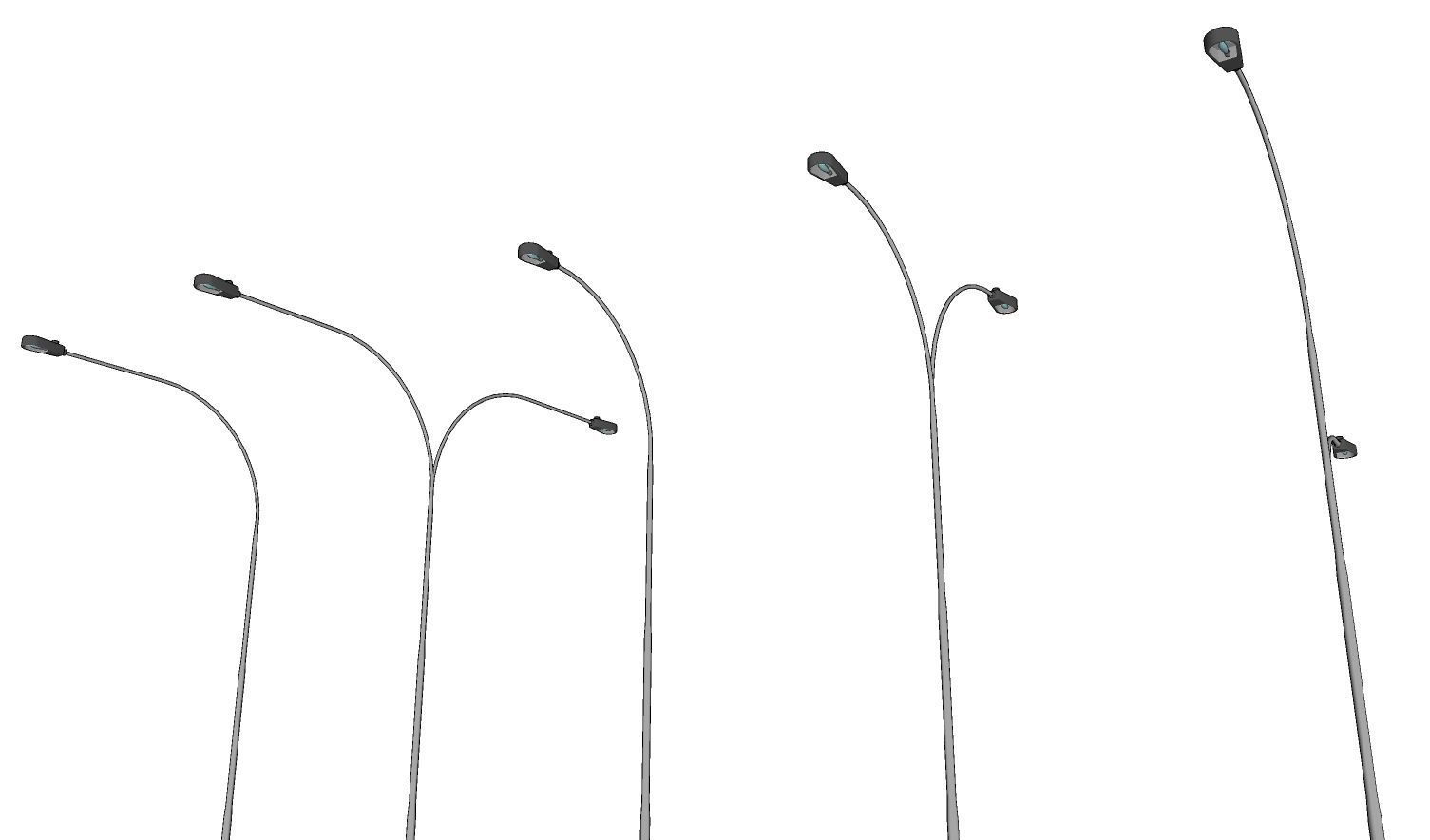 Lamp Post - Light Pole - Light Post - Street Light - Group 03 3D model_8