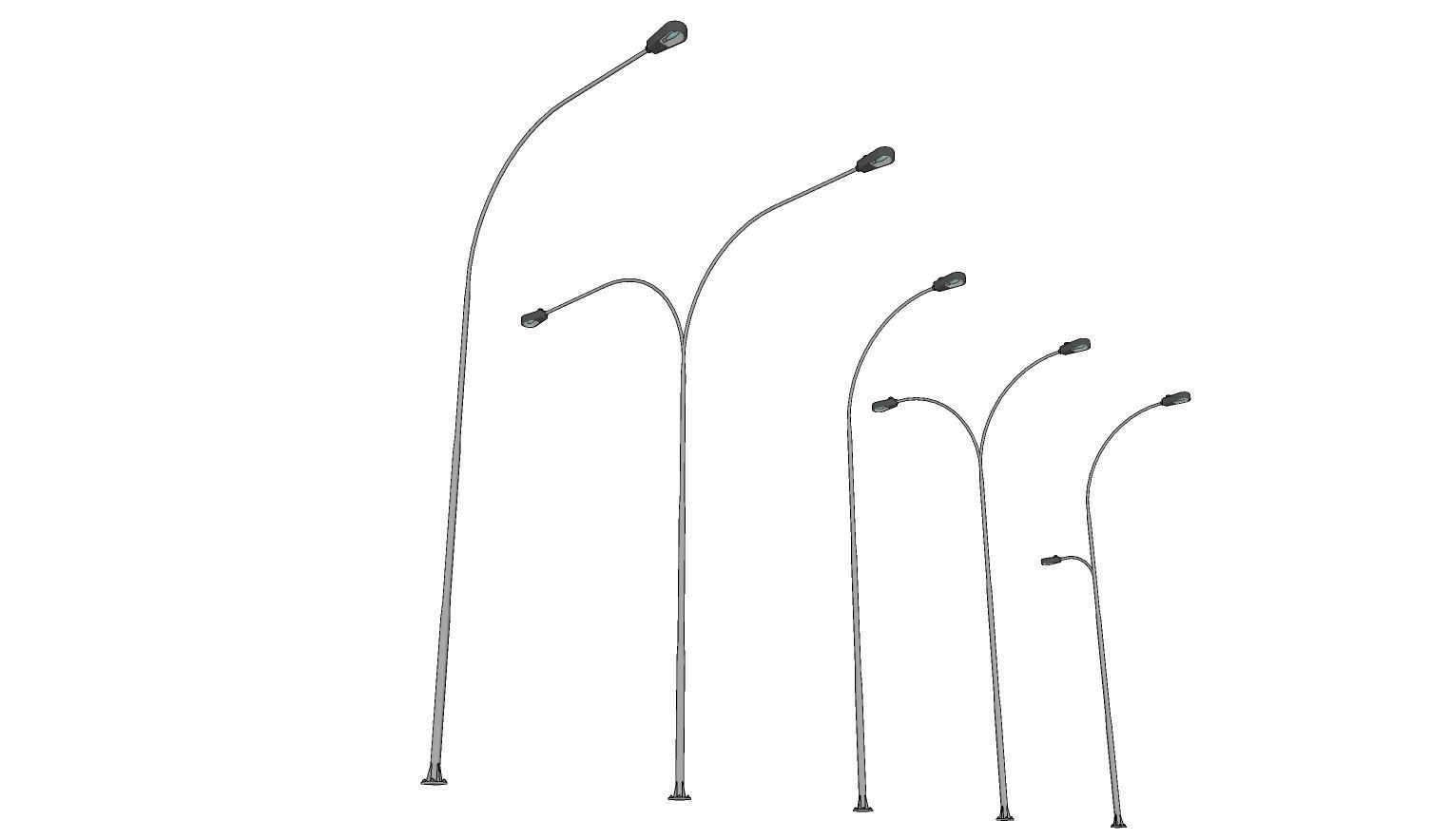 Lamp Post - Light Pole - Light Post - Street Light - Group 03 3D model_2