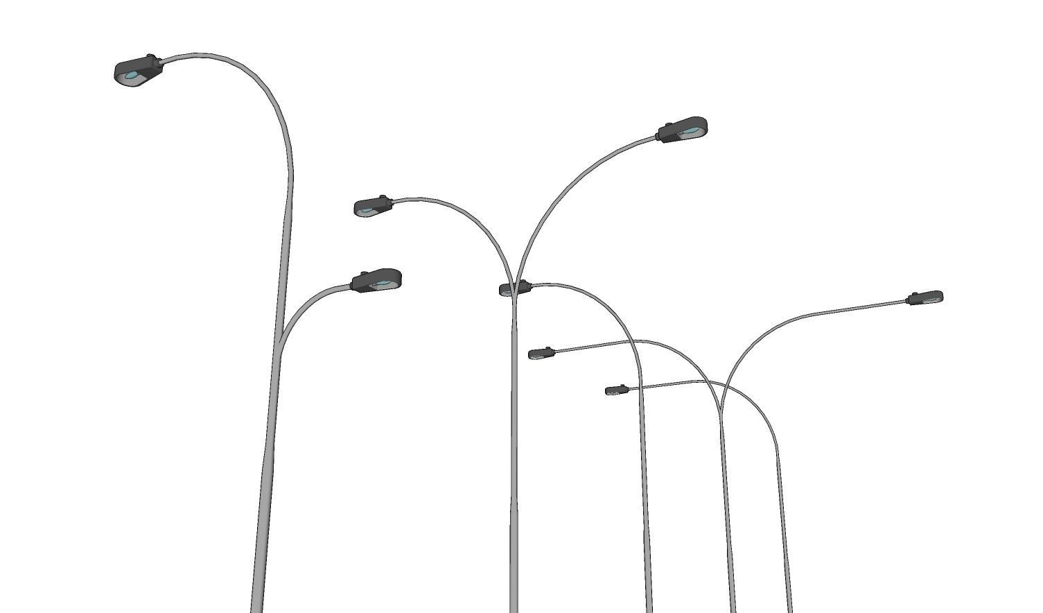 Lamp Post - Light Pole - Light Post - Street Light - Group 03 3D model_9