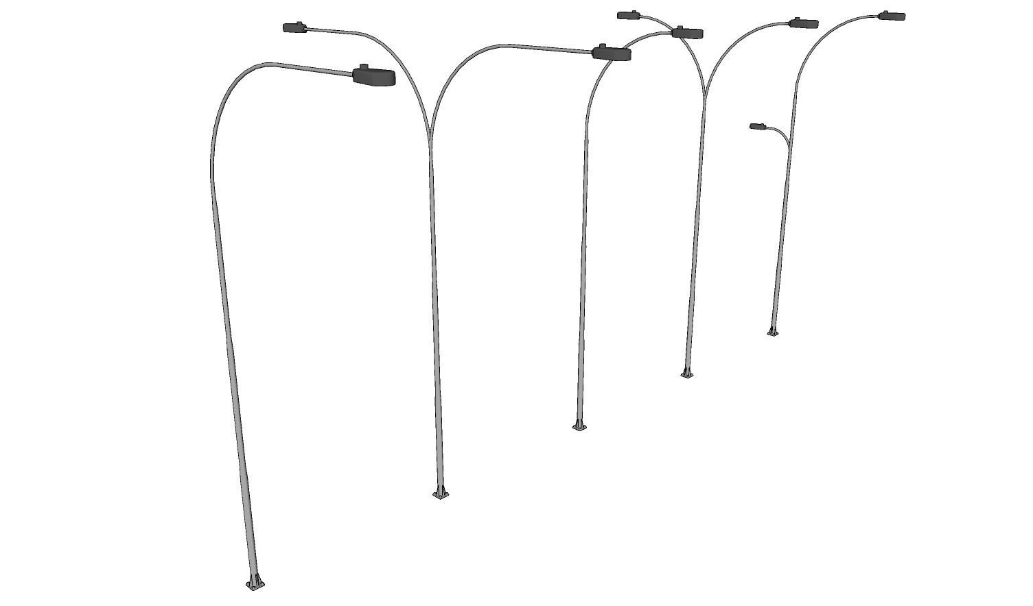 Lamp Post - Light Pole - Light Post - Street Light - Group 03 3D model_4