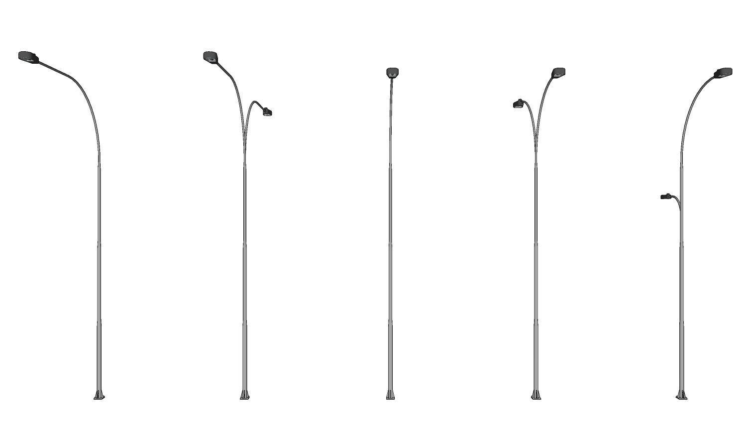 Lamp Post - Light Pole - Light Post - Street Light - Group 03 3D model_3