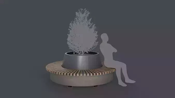 Modern Outdoor Bench 104 PBR Game Ready Low-poly 3D model