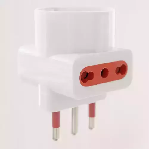 European - Italian wall plug adapter Free 3D model