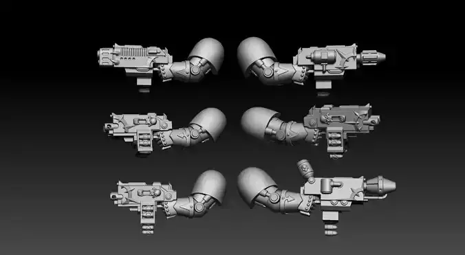 6 HANDS WITH COMBO WEAPONS