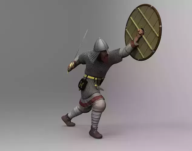 VIKING 1 man in medieval armor holding shield