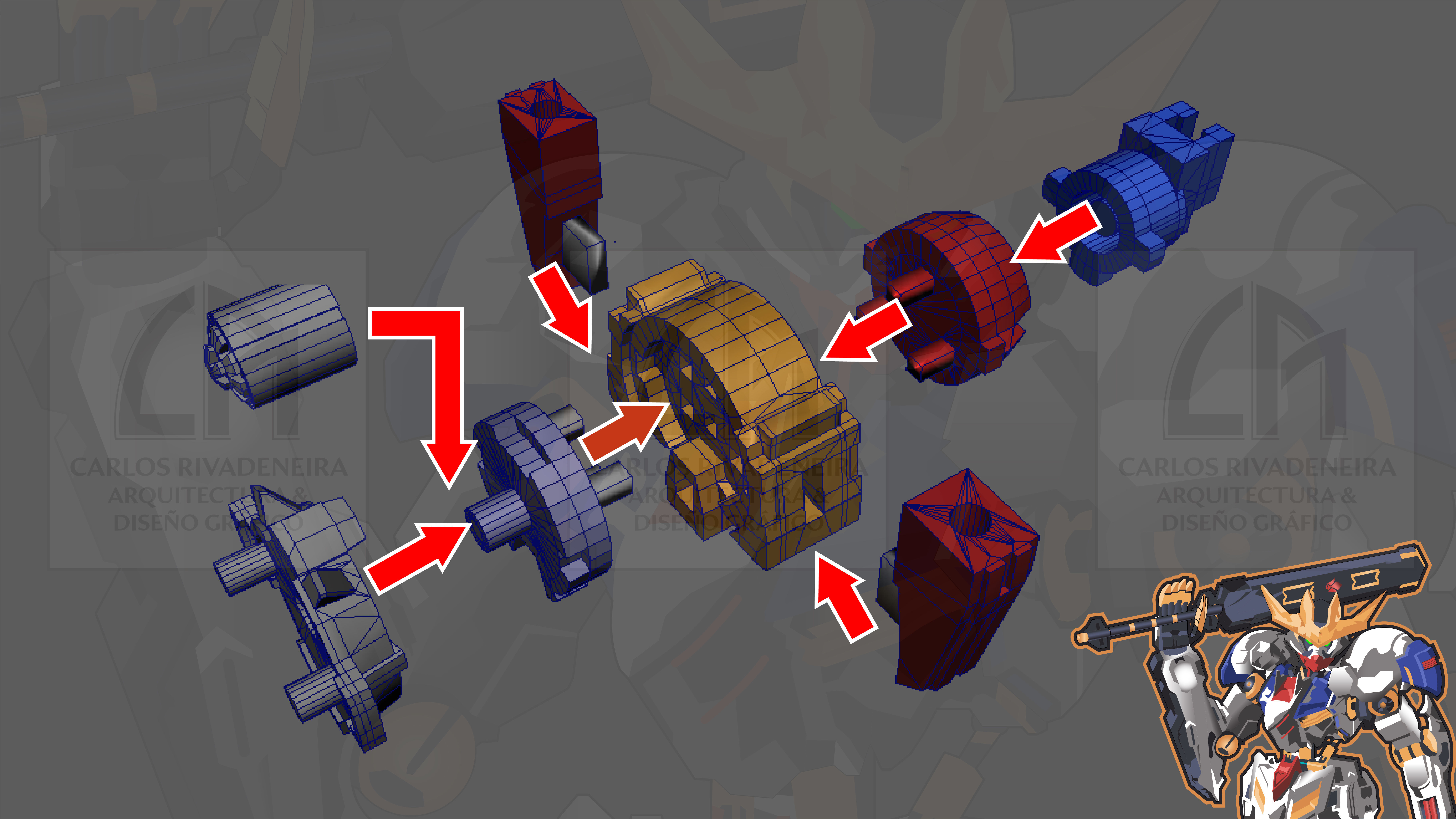 Gundam Exia Devise and Gn Luster Swor 3D print model_10
