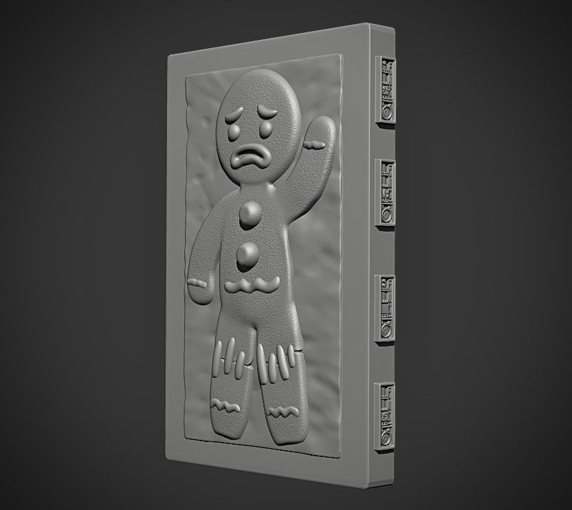 Gingerbread Man in Carbonite Free 3D print model_1