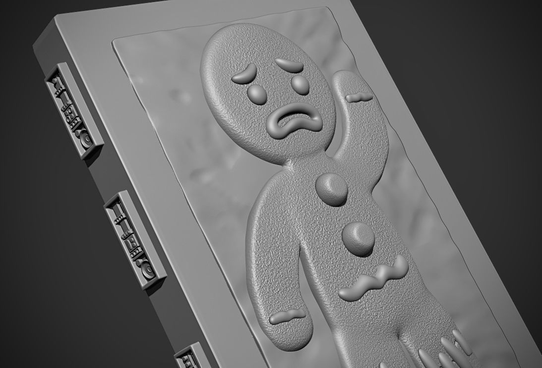 Gingerbread Man in Carbonite Free 3D print model_2