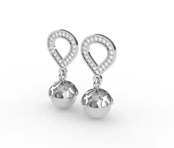 Earring Infinity Pearl and Diamonds