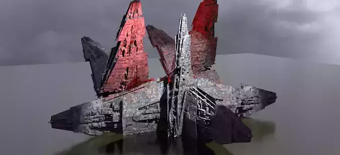 Sci-Fi City dystopia Mega city colony Pyramid City  4  3D model