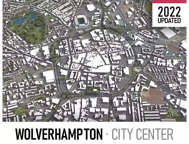 Wolverhampton Low-poly 3D model