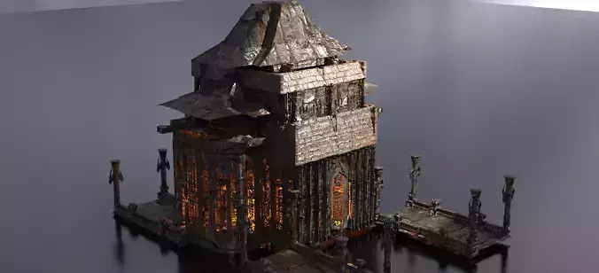 Mining colony Palace Kitbash  3D model