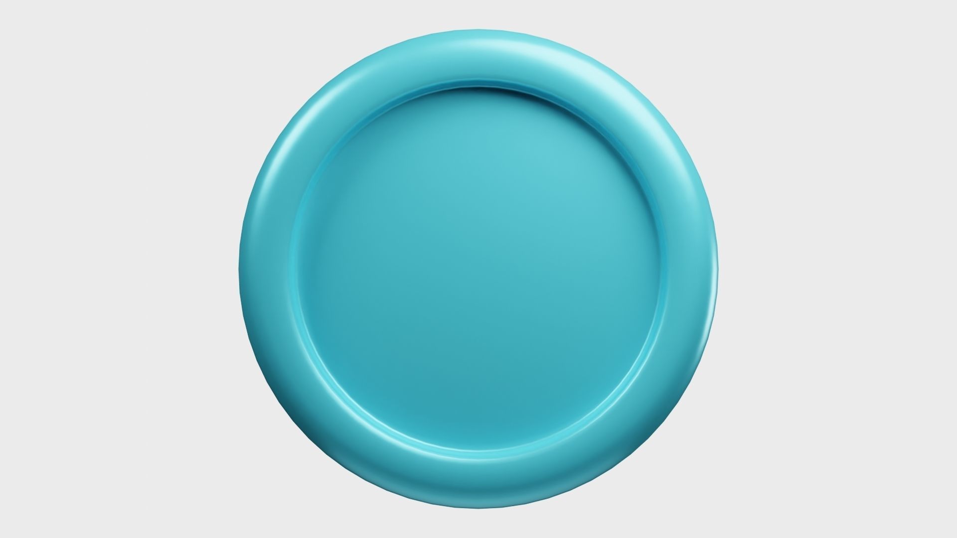 FTX Token or FTT Teal Crypto Coin with cartoon style 3D model_3