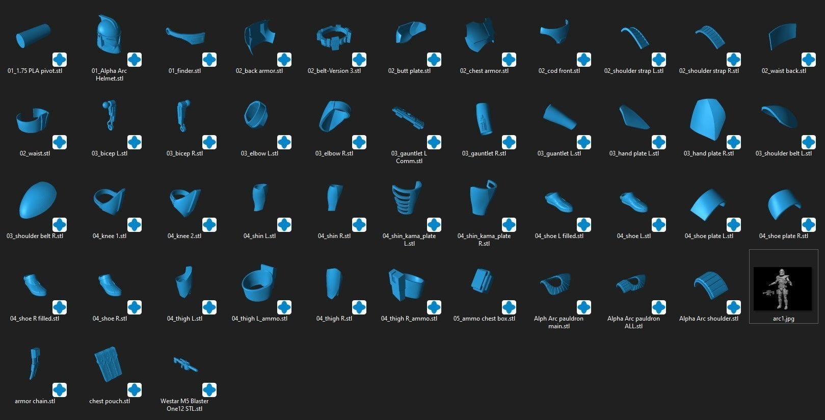 Apha ARC Trooper One12 Scale Armor STL 3D print model_1