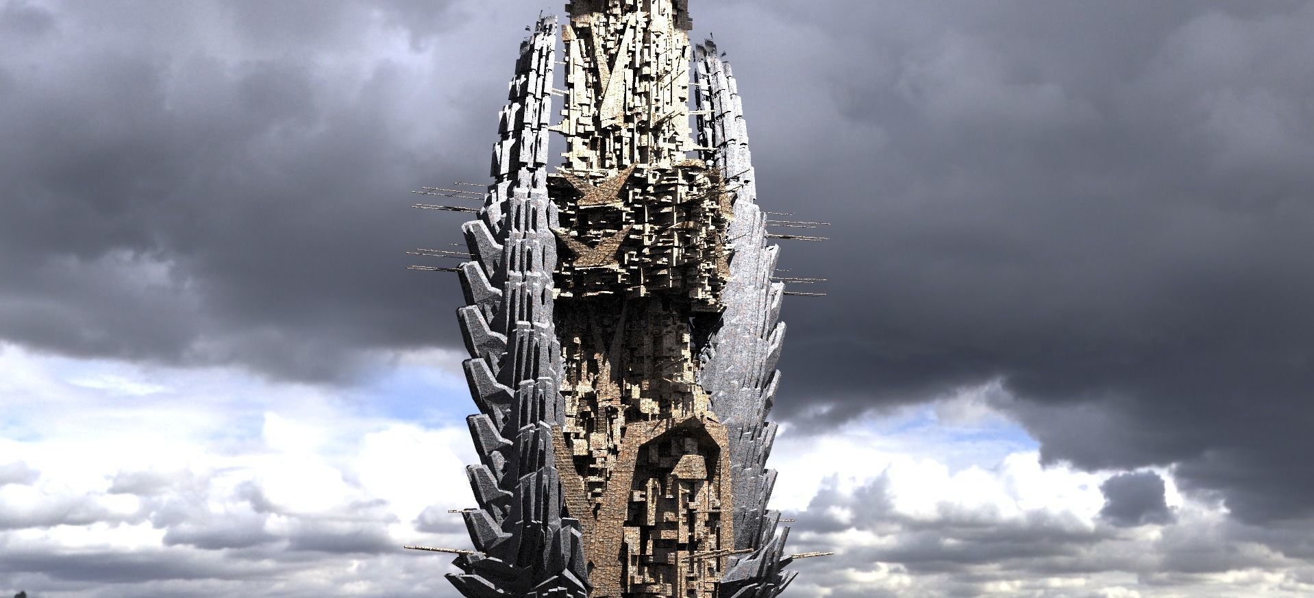 Sci-Fi City Royal Tower Kit bash 2 3D model_1