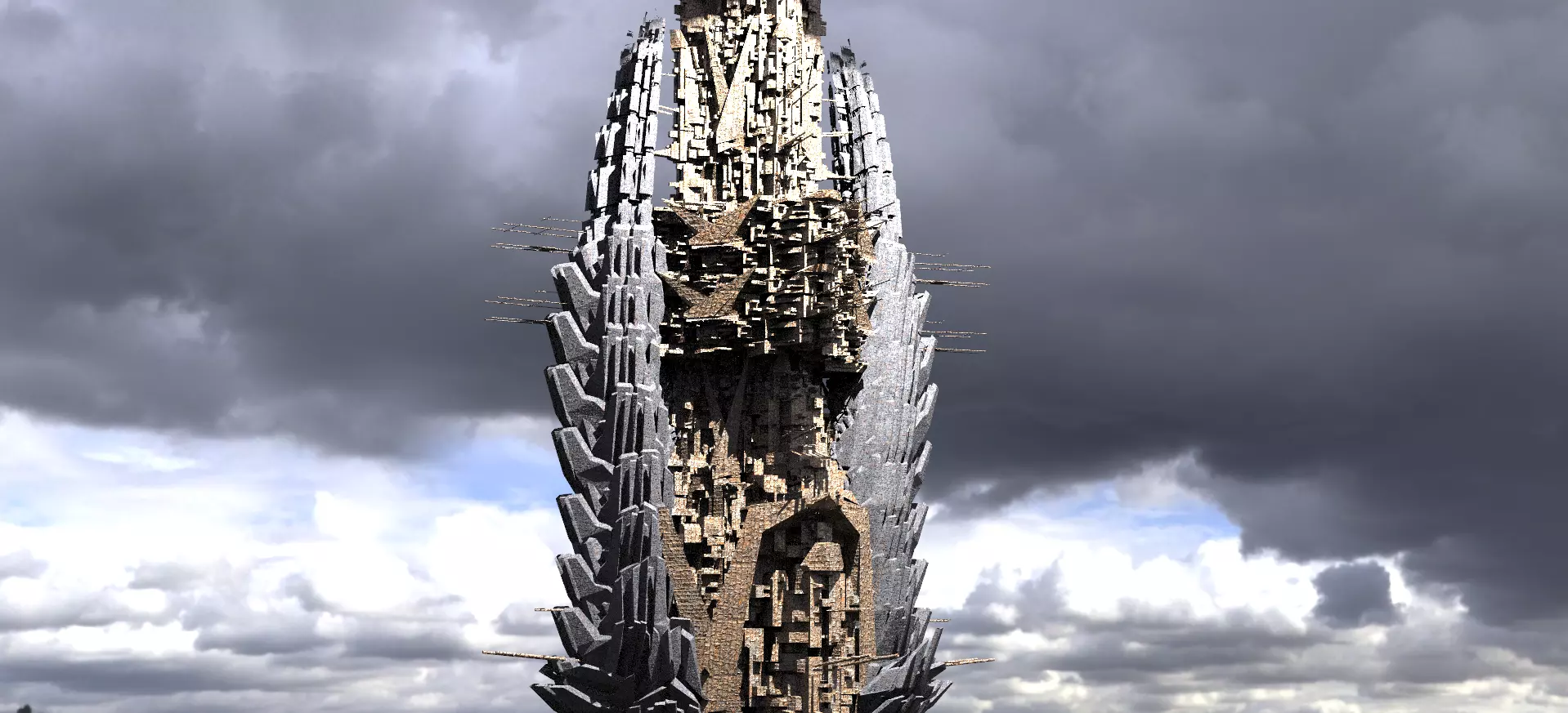 Sci-Fi City Royal Tower Kit bash 2 3D model_0