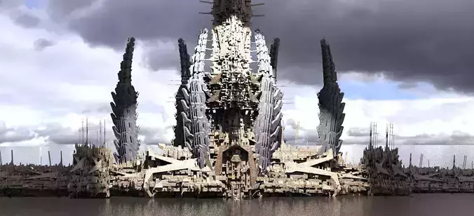 Sci-Fi City Royal Bridge Tower Kit bash 3