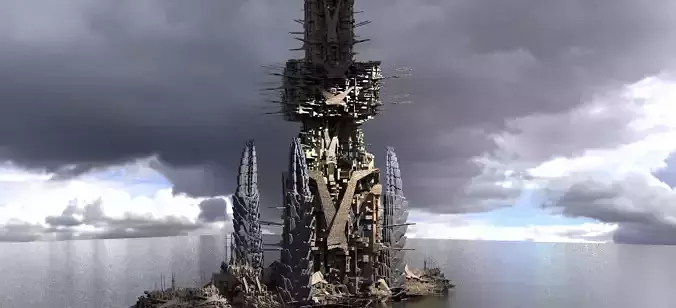 Sci-Fi City Baron Tower Kit bash