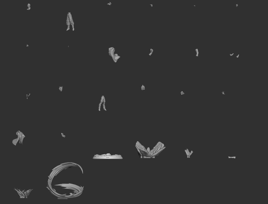 Son Goku and Vegeta Bejita Super Saiyan God 3D print model_9